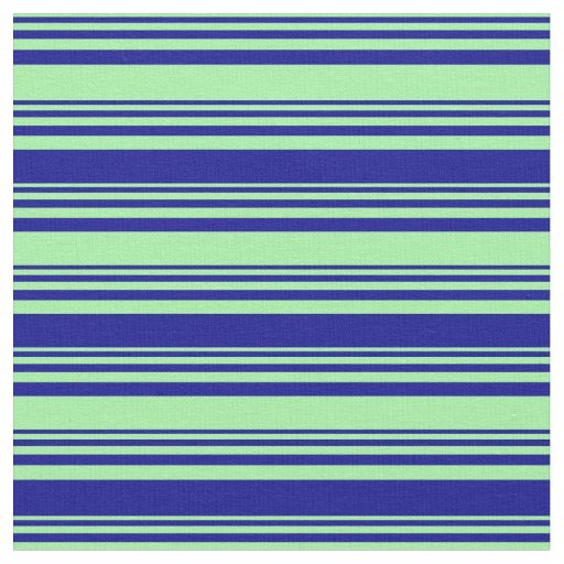 Green & Dark Blue Colored Stripes Pattern Fabric
