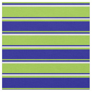 Green, Dark Blue & Lavender Stripes/Lines Pattern Fabric