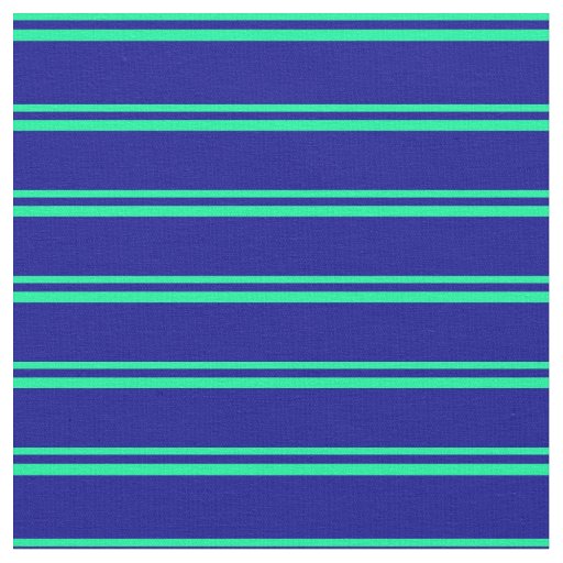 Green & Dark Blue Striped Pattern Fabric