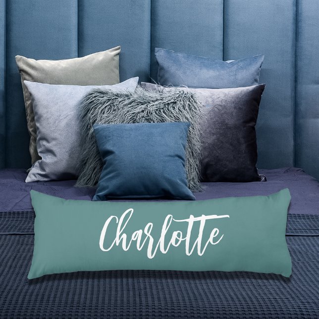 Green dark cyan name script body pillow (Creator Uploaded)