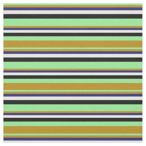 Green, Dark Goldenrod, Blue, Mint Cream & Black Fabric