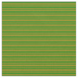 [ Thumbnail: Green & Dark Goldenrod Lined Pattern Fabric ]