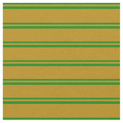 Green & Dark Goldenrod Lined Pattern Fabric