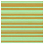 [ Thumbnail: Green & Dark Goldenrod Lines Fabric ]