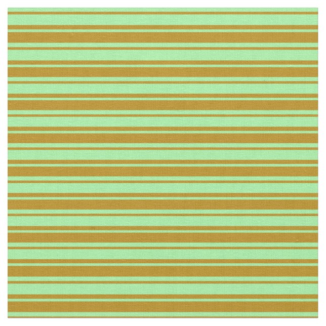 Green & Dark Goldenrod Lines Fabric (Close Up)