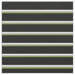 [ Thumbnail: Green, Dark Gray, White & Black Lines Fabric ]
