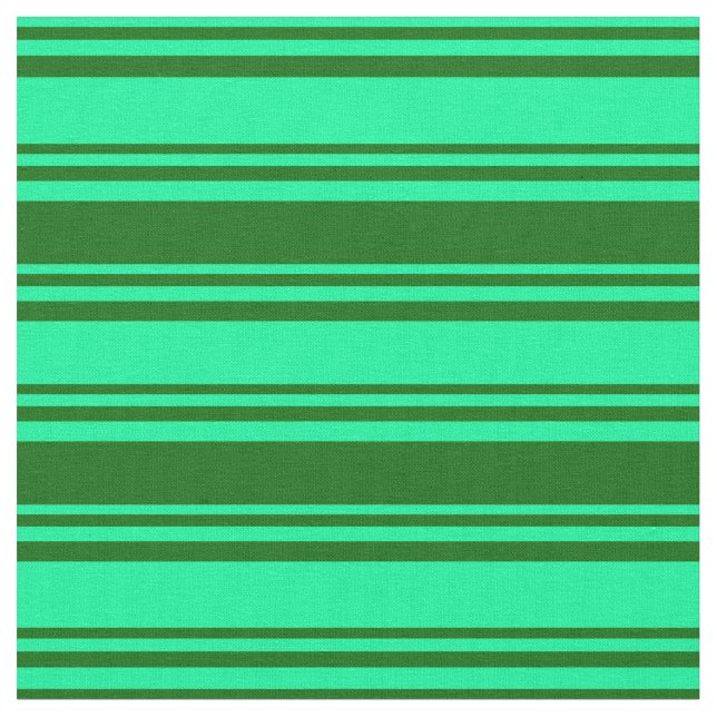 Green & Dark Green Pattern of Stripes Fabric (Close Up)