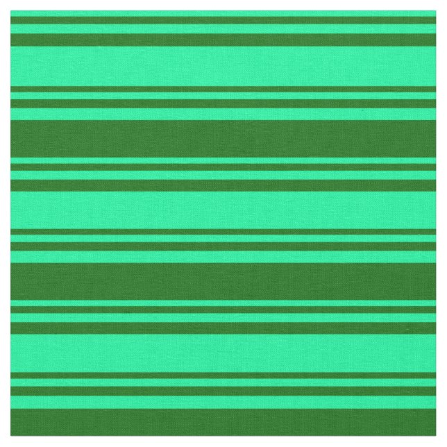Green & Dark Green Striped Pattern Fabric (Close Up)