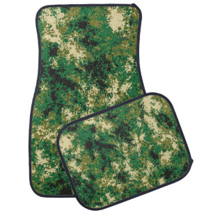 Green Dark Grey and Beige Design Car Floor Mat