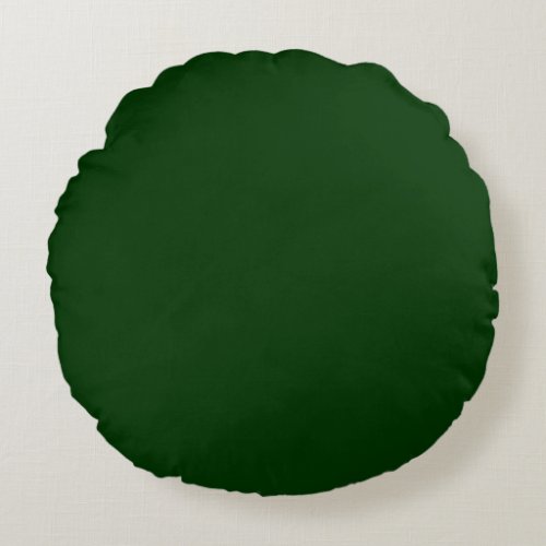 Green dark hunter kelly plain color Custom Round Pillow