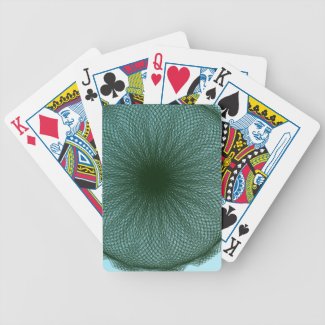 green dark lime abstract art bicycle playing cards