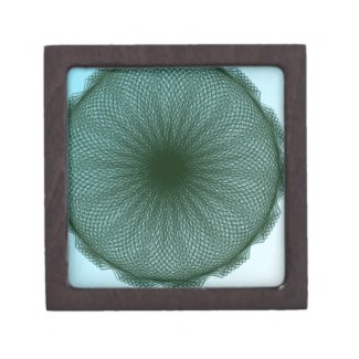 green dark lime abstract art jewelry box