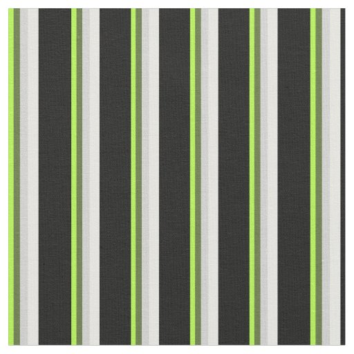 Green, Dark Olive Green, Grey, Mint Cream & Black Fabric