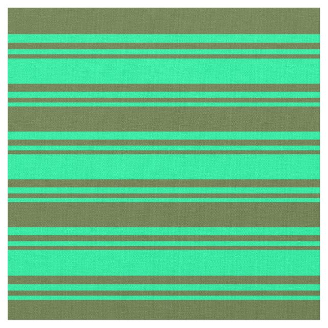 Green & Dark Olive Green Pattern Fabric (Close Up)