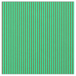 [ Thumbnail: Green & Dark Olive Green Pattern of Stripes Fabric ]