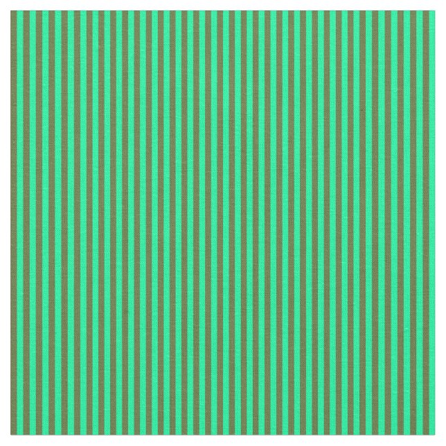 Green & Dark Olive Green Pattern of Stripes Fabric (Close Up)