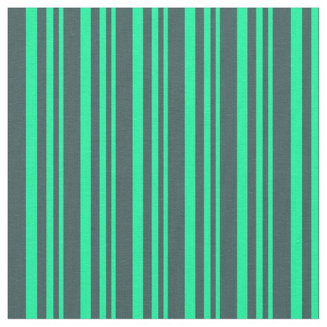 Green & Dark Slate Gray Colored Pattern Fabric (Close Up)