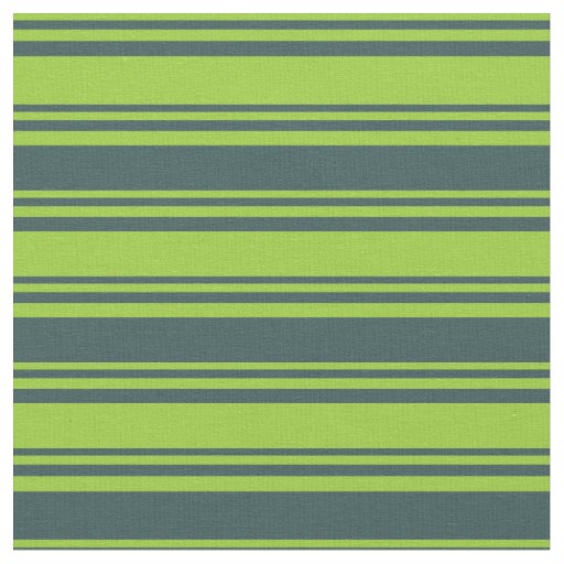 Green & Dark Slate Gray Stripes Pattern Fabric