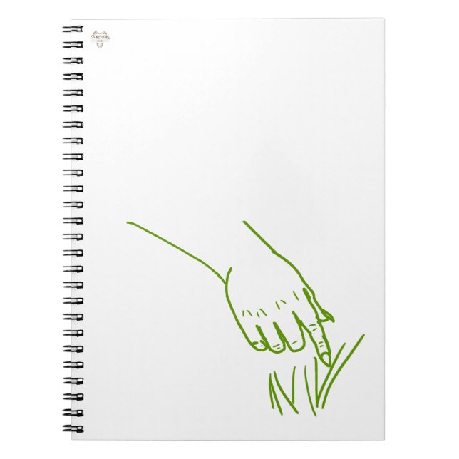 Green Daryl Goblin Hand Touch Grass Notebook (Front)