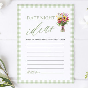 Green Date Night Ideas Bridal Shower Game  Invitation