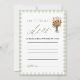 Green Date Night Ideas Bridal Shower Game  Invitation
