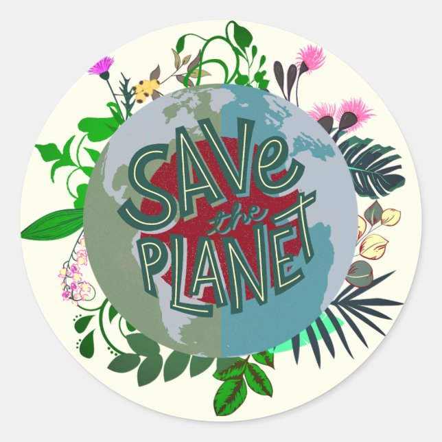 GREEN DAY FOR EARTH CLASSIC ROUND STICKER (Front)