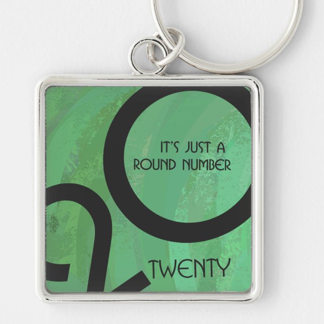 Green Decade 20th Birthday Keychain (Front)