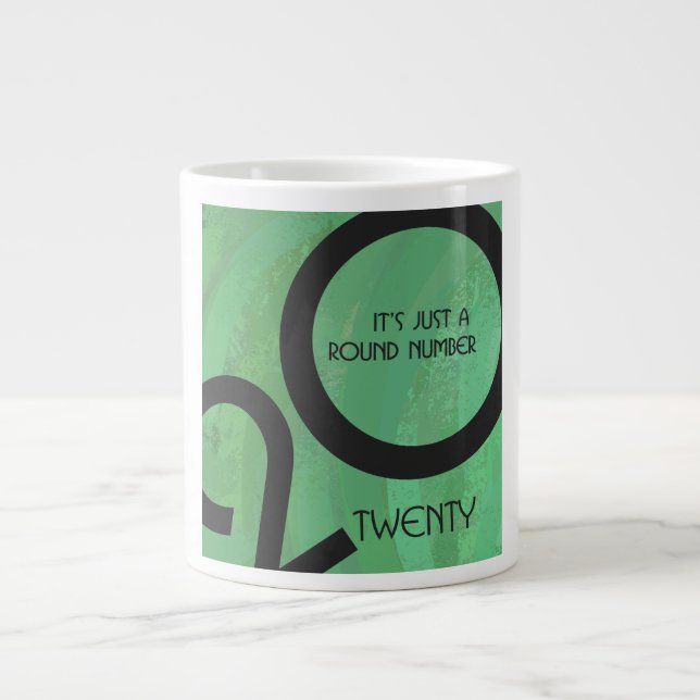 Green Decade 20th Birthday Large Coffee Mug (Front)