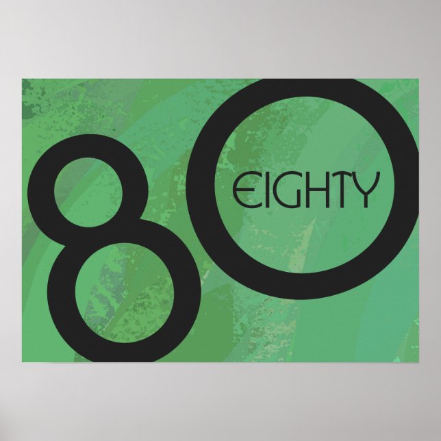 Green Decade 80th Birthday Poster (Front)