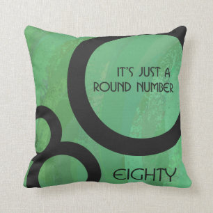 Green Decade 80th Birthday Throw Pillow
