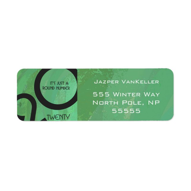 Green Decade Birthdday Label (Front)