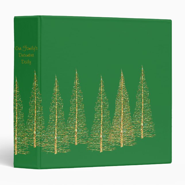 Green December Christmas Scrapbook Album Binder (Front/Spine)
