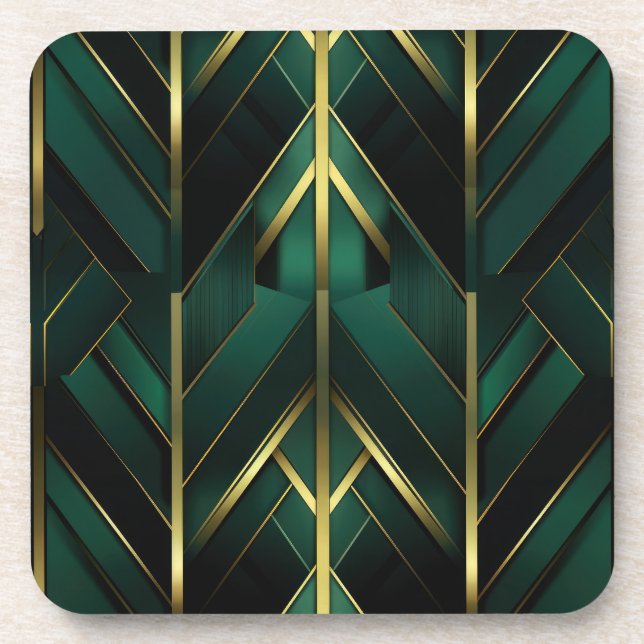 Green Deco Beverage Coaster (Front)