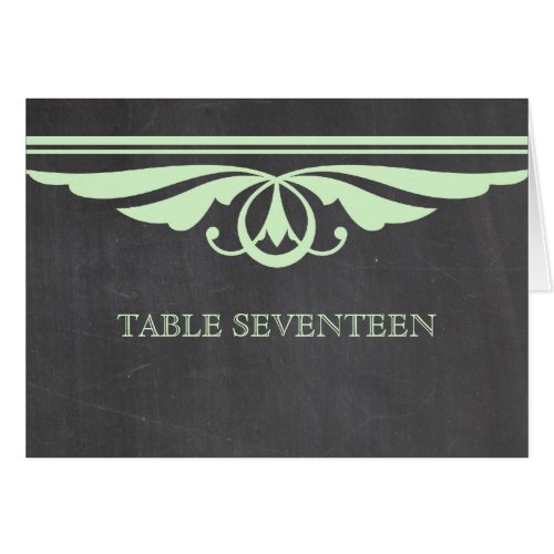 Green Deco Chalkboard Table Number Card