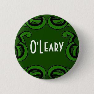 Green Deco Name Tag Pinback Button