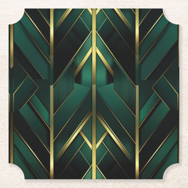 Green Deco Paper Coaster (Front)