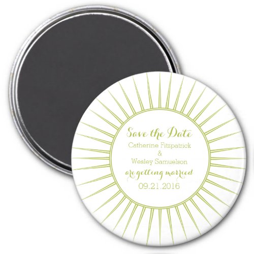 Green Deco Retro Save the Date Magnet