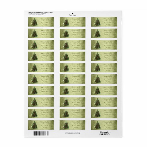 Green Decorated Christmas Tree Address Labels Zazzle