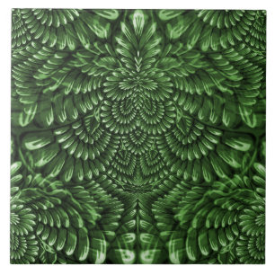 Green Decorative Floral Ceramic Tile