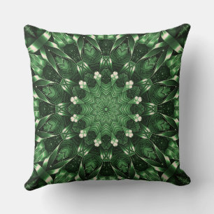 Green Decorative Holiday Throw Pillow