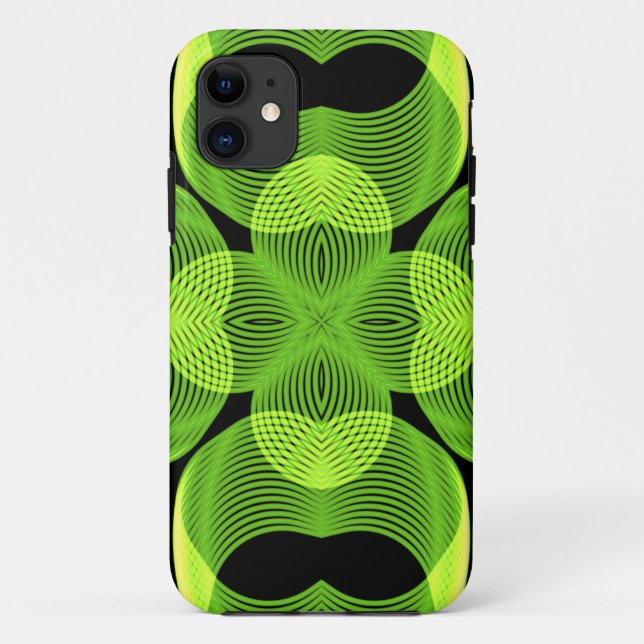 Green Decorative Swirly Spirograph Geometric Art Case-Mate iPhone Case (Back)