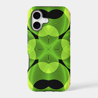 Green Decorative Swirly Spirograph Geometric Art iPhone 17 Case