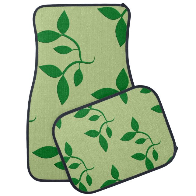 Green Decorative Vine Floor Car Mats (Set)