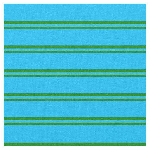 Green & Deep Sky Blue Lines Pattern Fabric