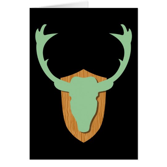 Green Deer Head Card