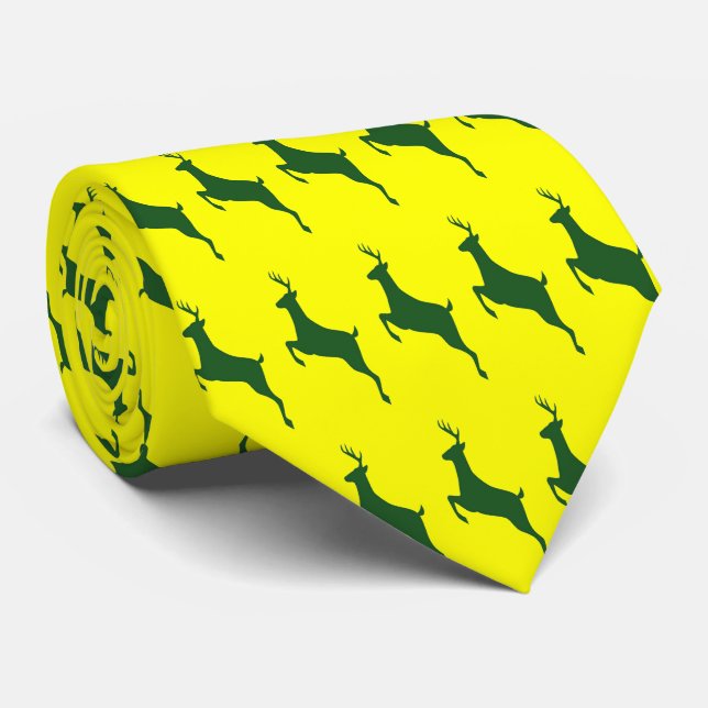 Green Deer Necktie (Rolled)