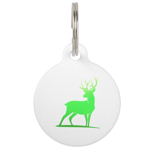 Green deer  silhouette design pet ID tag