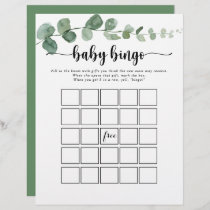 Green Delight Eucalyptus Baby Bingo Shower Game