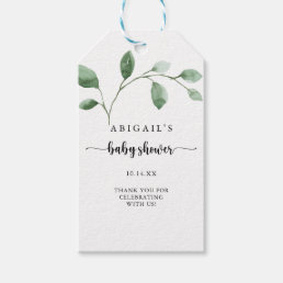 Green Delight Eucalyptus Baby Shower  Gift Tags