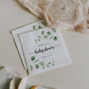 Green Delight Eucalyptus Baby Shower Napkins